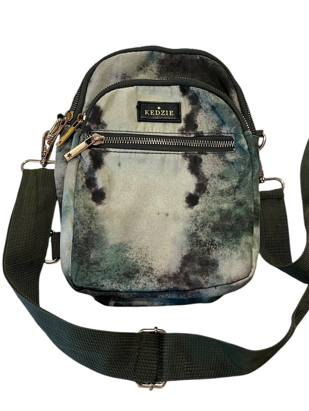 Kedzie Green Tie-Dye Mini Crossbody Bag with Adjustable Strap